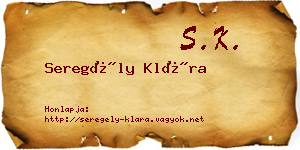 Seregély Klára névjegykártya