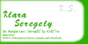 klara seregely business card